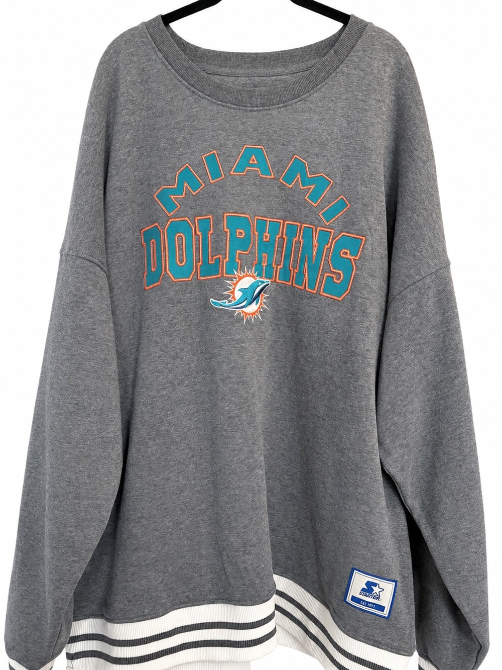 Miami Dolphins Starter Sweatshirt Gray Teal Orange NFL NWT Oversized 3X